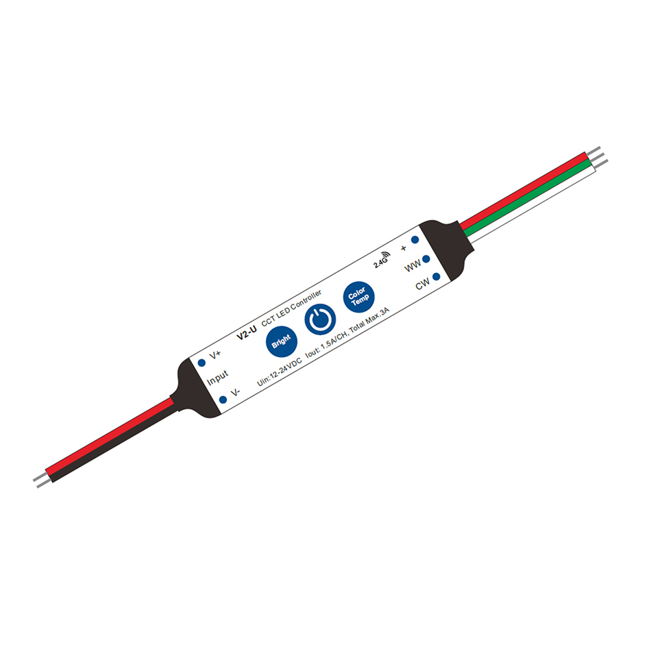 V2-U 3-key Dimmable Mini Tunable White LED Controller V2-U 3-key Dimmable Mini Tunable White LED Controller